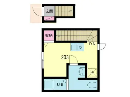 MITIA TERRACE 三郷(ワンルーム/2階)の間取り写真