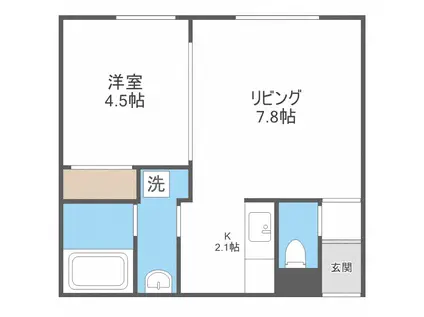 X・BLESSING(1LDK/2階)の間取り写真