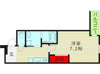 フジパレス都島御幸町V番館(1K/3階)の間取り写真