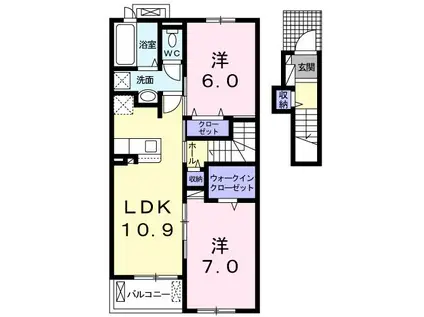 アルモニー八代II(2LDK/2階)の間取り写真