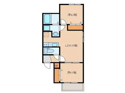 STARRY春日(2LDK/3階)の間取り写真