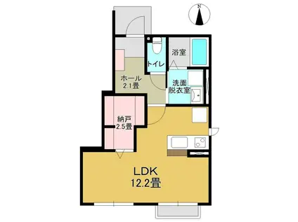 ヴァンベールM(ワンルーム/1階)の間取り写真