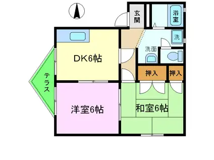 メゾン松ノ木(2DK/1階)の間取り写真