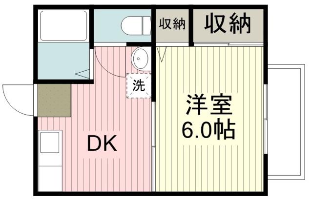 サンハイツA(1DK/2階)の間取り写真