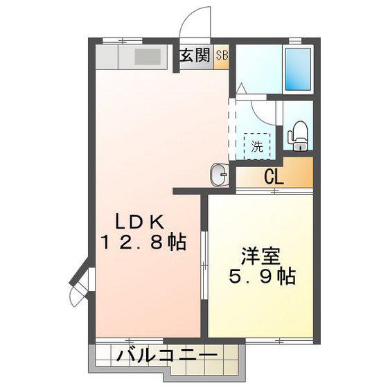 フレグランス・スズカ(1LDK/2階)の間取り写真