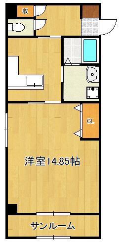 DAIMARU.BLD(1LDK/2階)の間取り写真