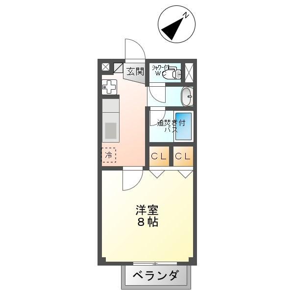 シェソワ常入(1K/1階)の間取り写真