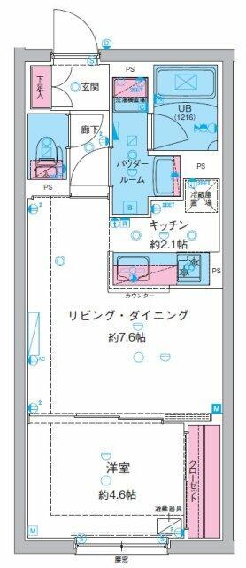 GENOVIA池袋(1LDK/3階)の間取り写真