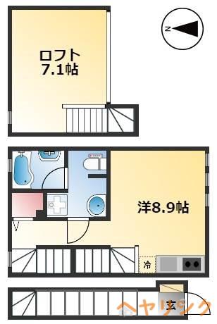コレクション浅間町ノース(ワンルーム/2階)の間取り写真