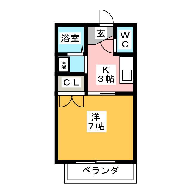 マンションビレッジ(1K/2階)の間取り写真