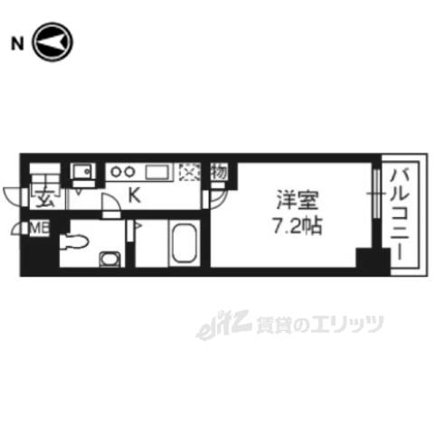 コスモフォーラム四条(1K/9階)の間取り写真