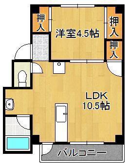 RENATUS上津役 II(1LDK/4階)の間取り写真