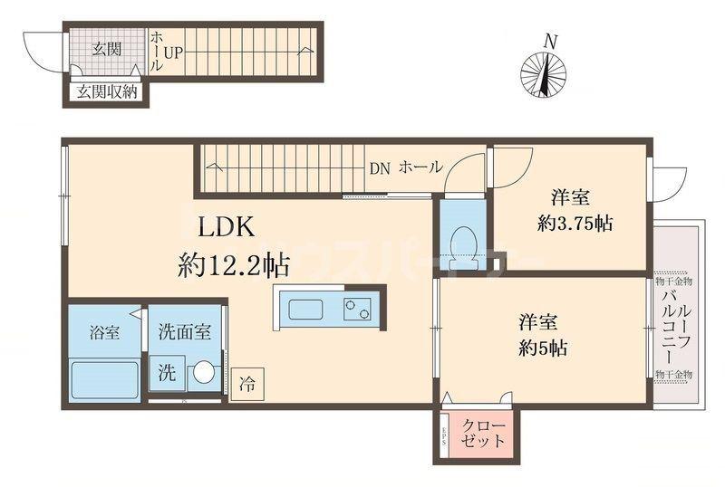 カーム カモミール(2LDK/2階)の間取り写真