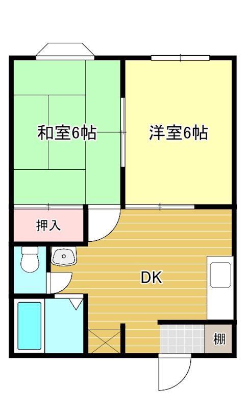 ストークフォーレスト J棟(2DK/2階)の間取り写真