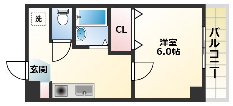 GM IWADE(1K/8階)の間取り写真