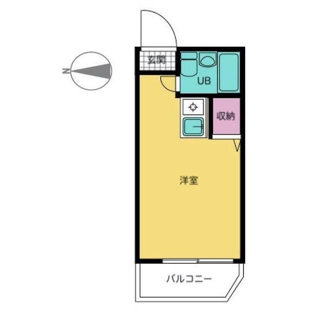 ヒルズ砧(ワンルーム/2階)の間取り写真