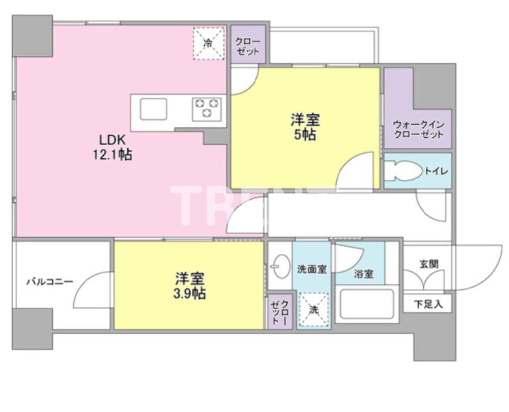 ルピナスコート(2LDK/5階)の間取り写真