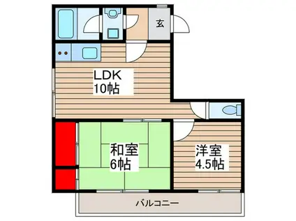 マンション本郷(2LDK/5階)の間取り写真