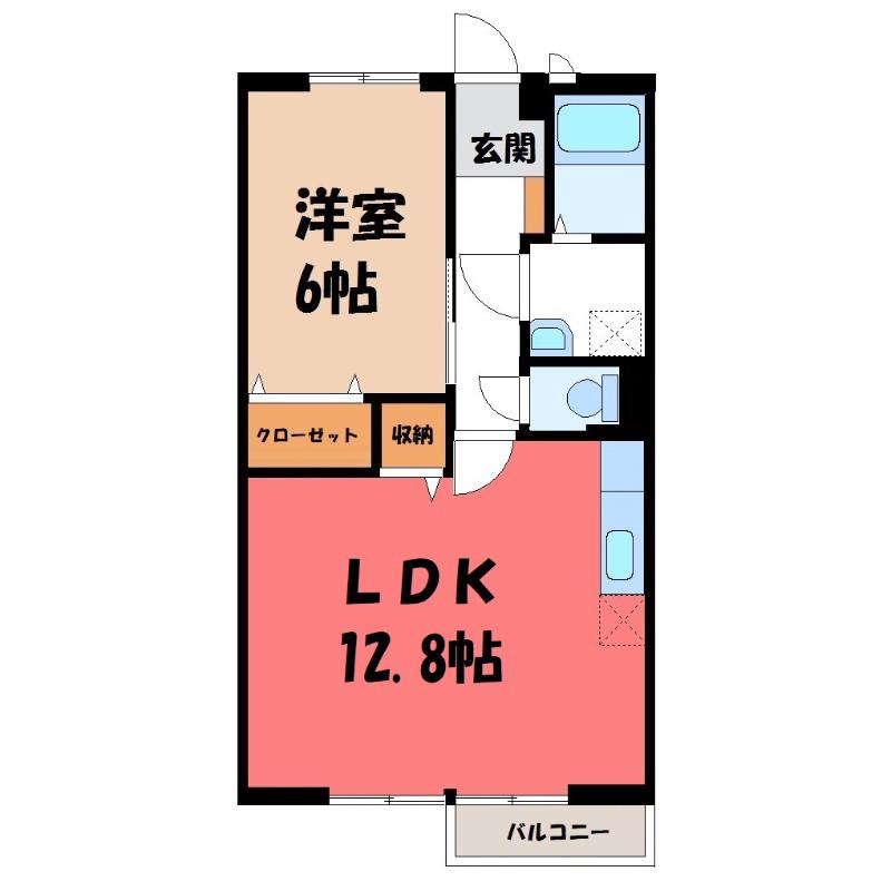 ファミールパレスA(1LDK/1階)の間取り写真