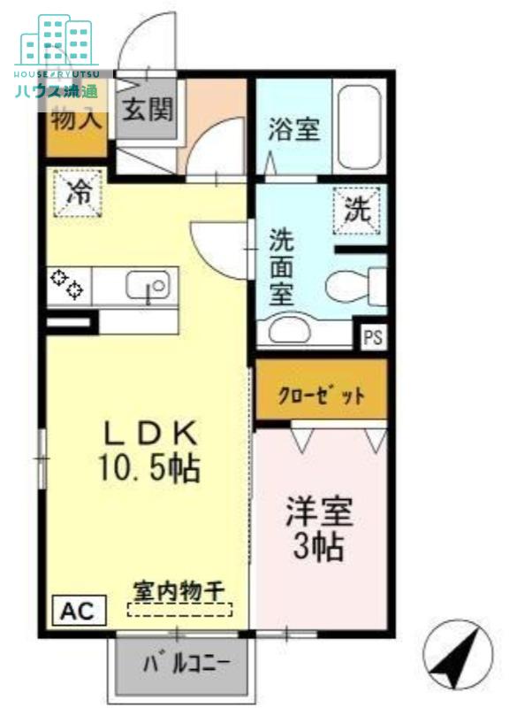 インター池田II(1LDK/1階)の間取り写真