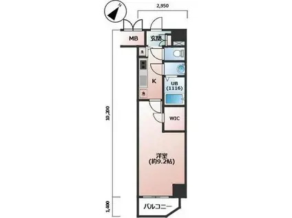 プレサンス江戸堀(1K/6階)の間取り写真