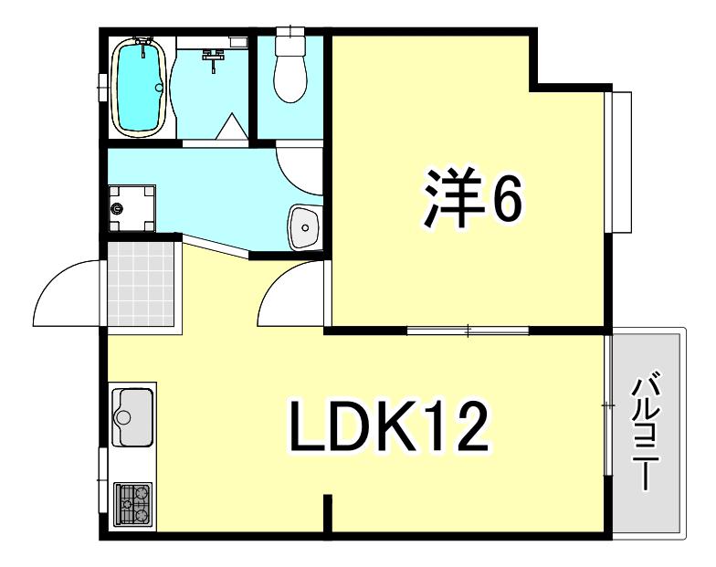 JMIハイツ(1LDK/2階)の間取り写真