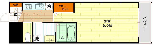 エスリード大阪城イースト(1K/11階)の間取り写真