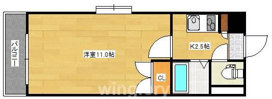 NO31 G-PROJECT天神(1K/2階)の間取り写真