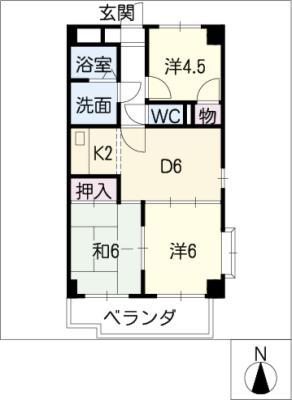 アーバンハイツ(3DK/3階)の間取り写真