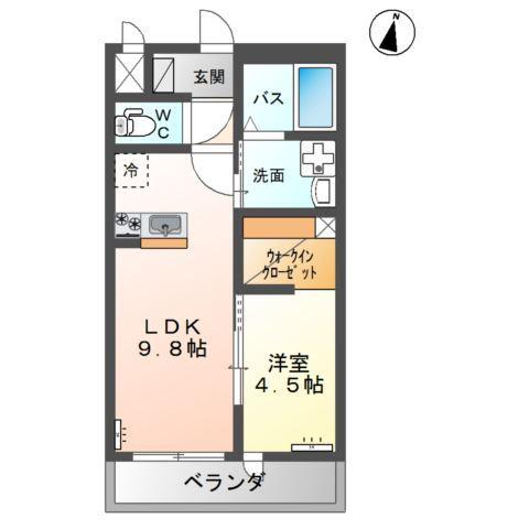 フリーレイ(1LDK/1階)の間取り写真