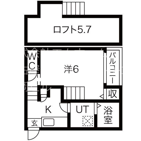 BIBANZ I(1K/1階)の間取り写真