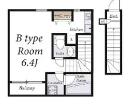 リブリ・ストラダーレ(ワンルーム/2階)の間取り写真