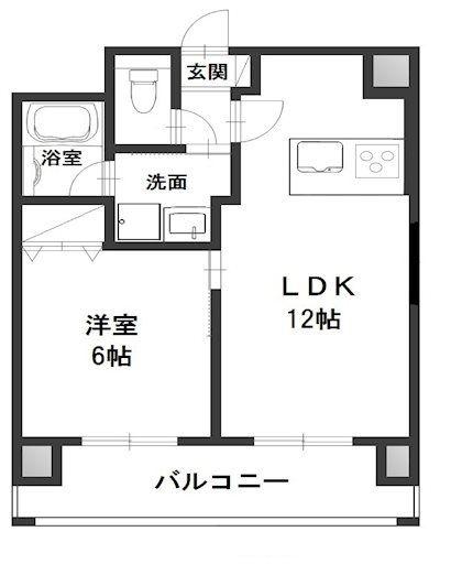 リーブル老松町(1LDK/7階)の間取り写真
