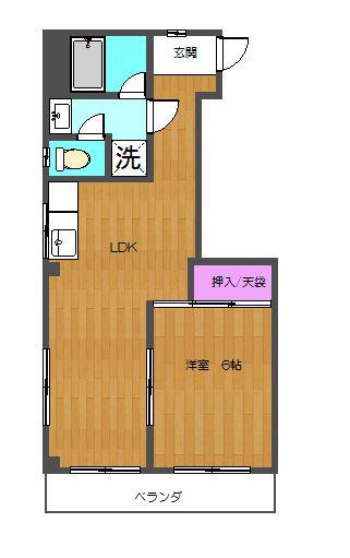 佐藤ビル(1LDK/2階)の間取り写真