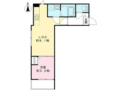 川口南鳩ヶ谷6丁目計画(1LDK/2階)の間取り写真