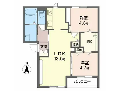 グリーンメゾン C(2LDK/2階)の間取り写真