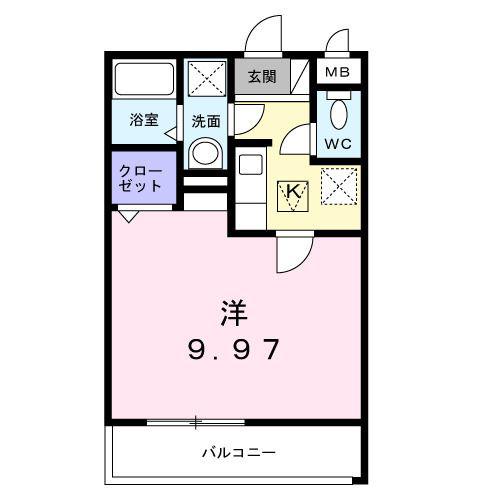 さくらテラス(1K/1階)の間取り写真