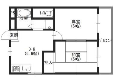 ウィステリア神戸西(2DK/2階)の間取り写真