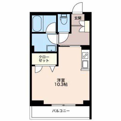レジデンス桐(ワンルーム/3階)の間取り写真