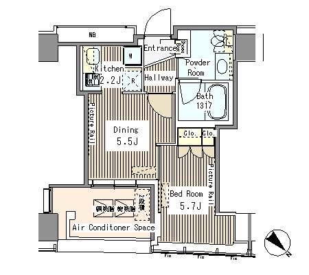 MY TOWER RESIDENCE(1DK/12階)の間取り写真