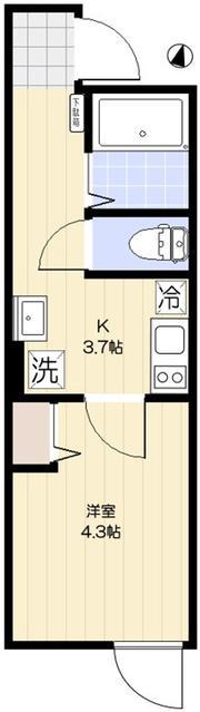 VILLE-PRADO北小岩(1K/2階)の間取り写真