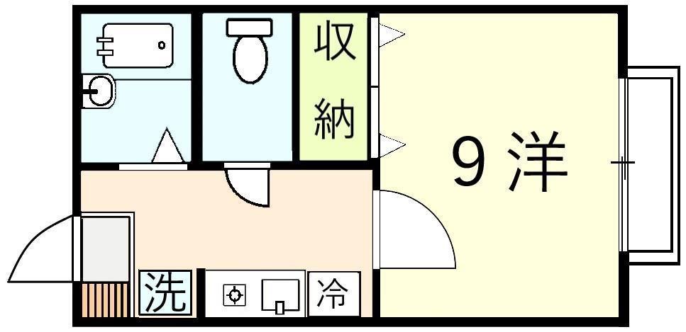 シャルマンA(1K/1階)の間取り写真
