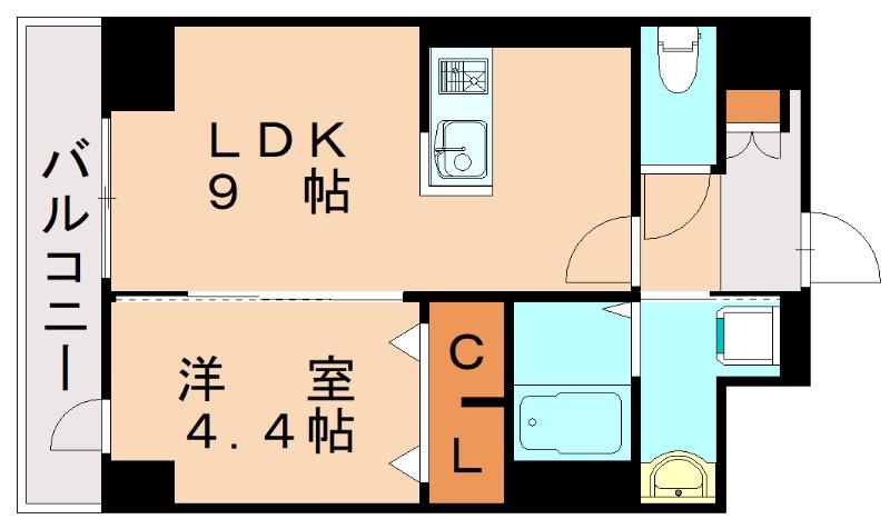 ホルツ博多駅前(1LDK/5階)の間取り写真