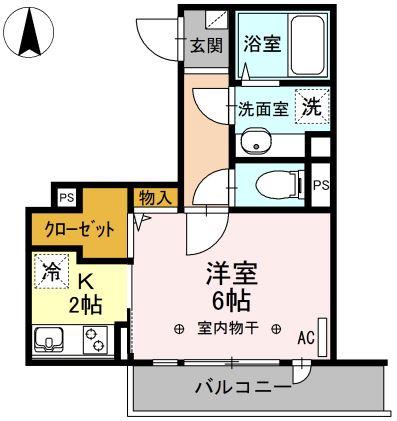 N-VILLAGE(1K/2階)の間取り写真