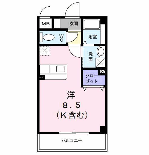 アクティーボ(ワンルーム/2階)の間取り写真
