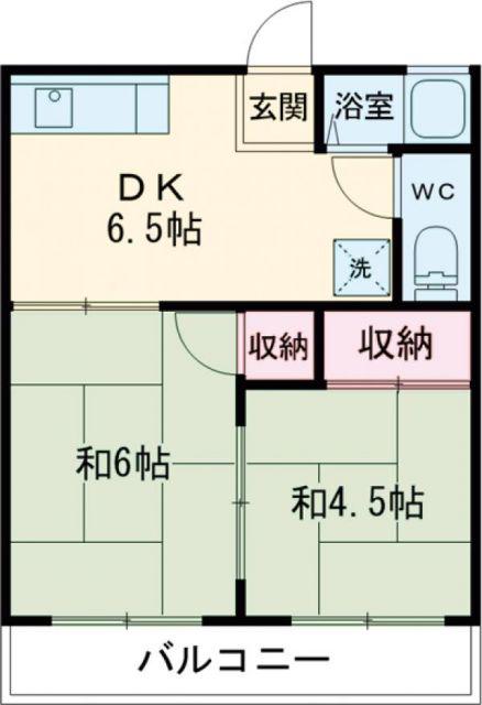コーポ幸A(2DK/2階)の間取り写真