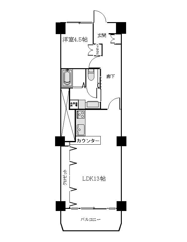 パシフィック麻布マンション(1LDK/3階)の間取り写真
