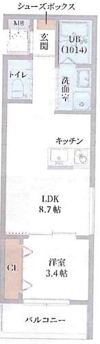 GAZELLE NOAH尼崎次屋(1LDK/3階)の間取り写真