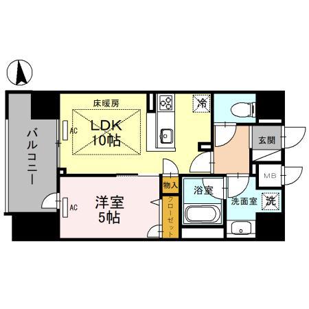 IBC RESIDENCE ウエスト(1LDK/11階)の間取り写真