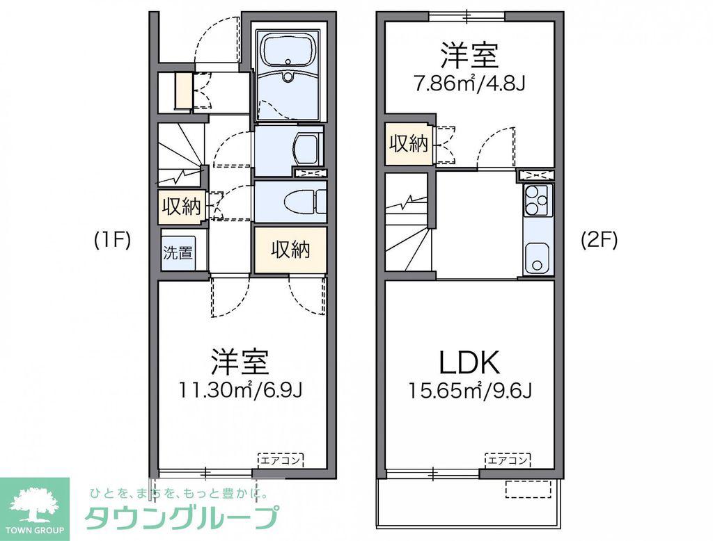 レオネクスト下久保(2LDK/1階)の間取り写真